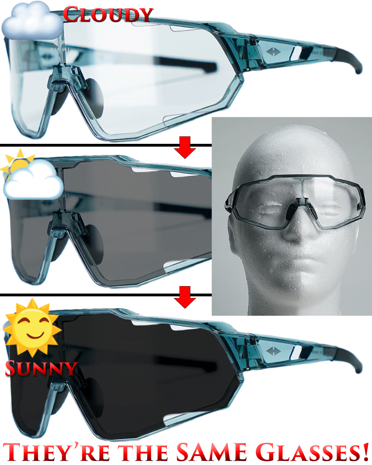 Photochromic Sunglasses by Invis | Ultra Fast Transition Sunglasses V7 ...